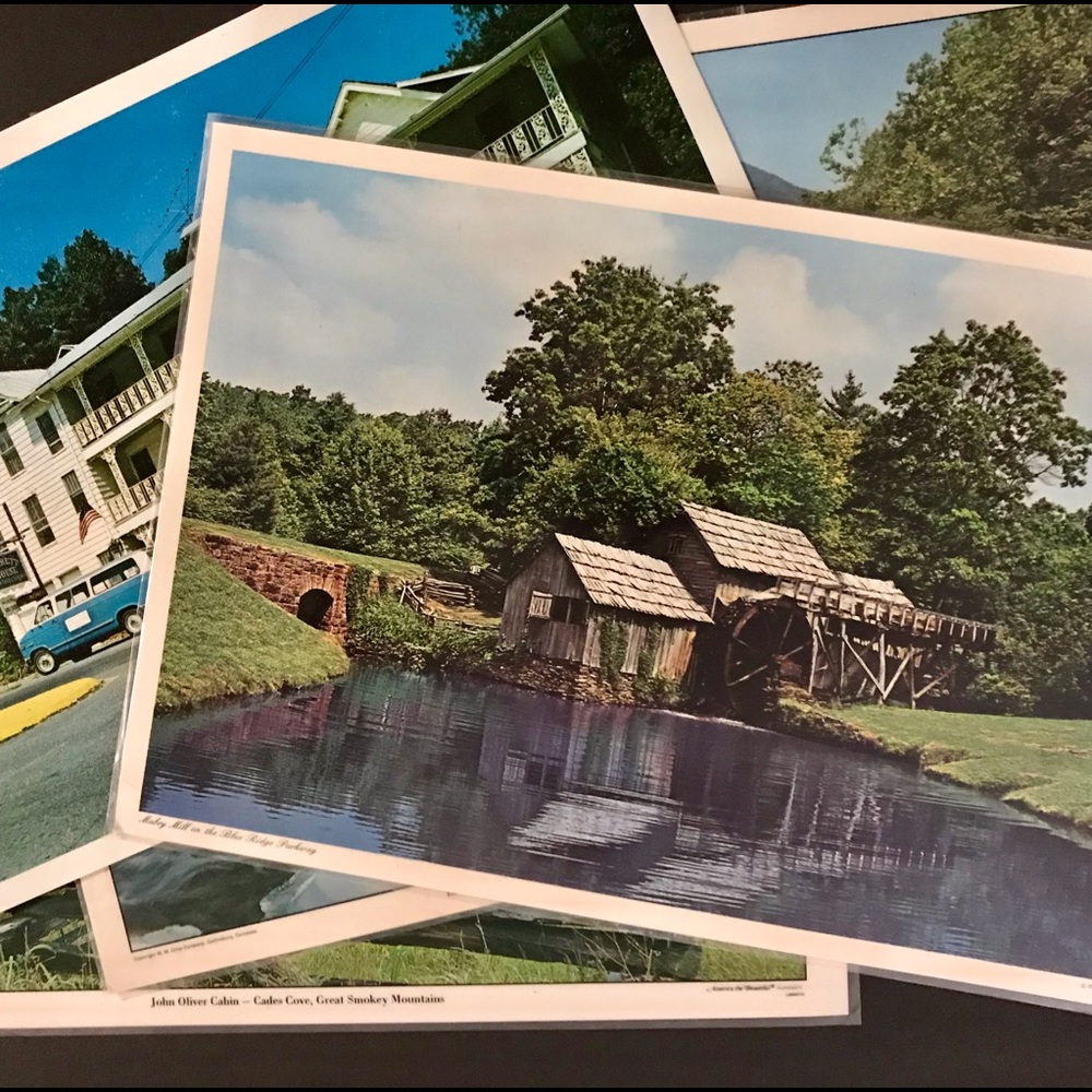 Vintage America The Beautiful GSMNP Laminated Collector Placemats Set Of 4